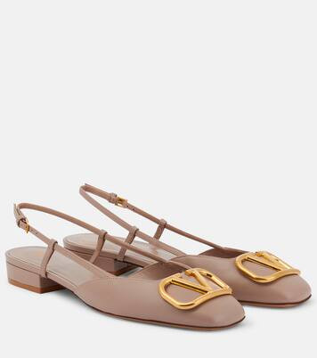 VLogo leather slingback flats | Mytheresa (US/CA)