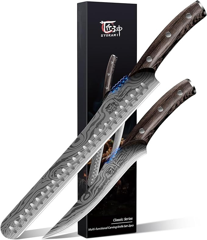 Brisket Slicing Knife Set, Carving and Boning Knife for Meat & Turkey Cutting, Japanese Style Hig... | Amazon (US)