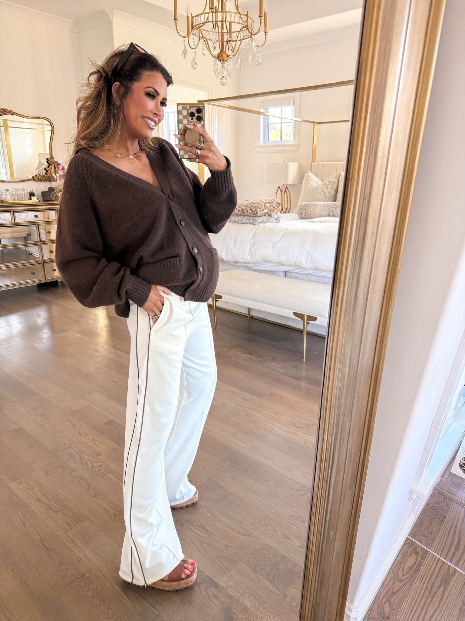 Wearing a size medium in this sweater and size medium in these track pants! 🤎 You all loved these pants last week!

Chocolate brown outfit, Maternity outfits, Maternity, Spring, Spring shoes, Track Pants, Hermes Eze 30, Emily Ann Gemma

#LTKSeasonal #LTKootd #LTKmomlife