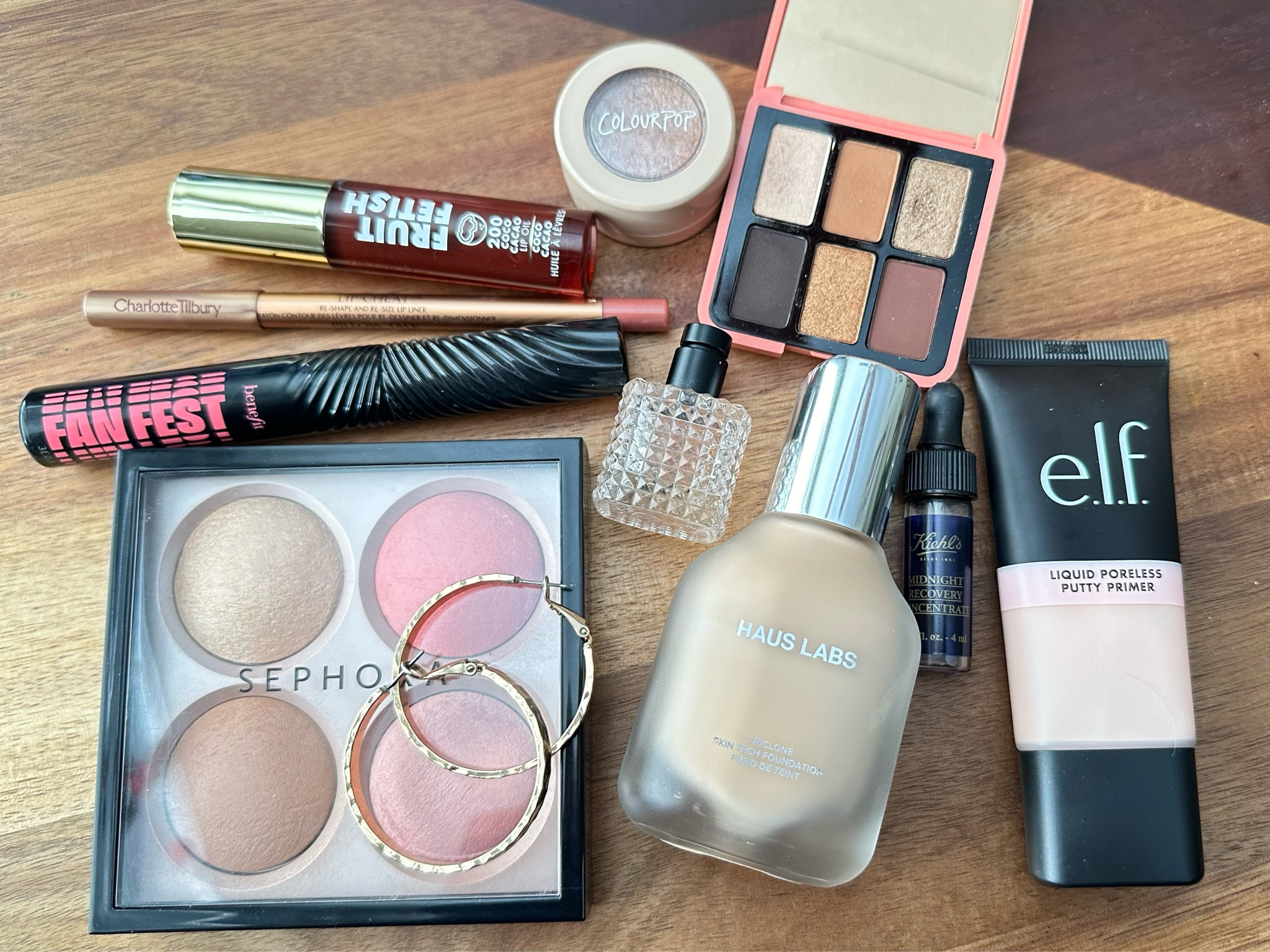 Makeup 💄 of the day- 
➕ A layering combo for skin prep that gives you amazing glowy skin!! 

* First, a few drops of @kiehls 
Midnight Recovery Oil ❤️‍🩹 - let sit for minute.
* Thin layer of @elfcosmetics Liquid Poreless Putty Primer - also sit for a minute.
* As needed, @hauslabs Skin Tech Foundation shade- 160 light neutral 
* Then prime eyelids with a primer (not pictured) let sit for a sec or so 
* Apply eyeshadow as wanted, I used @patmcgrath Mini Palette in Sublime Smoke and @colourpopcosmetics shade- Ritz on top for shimmer ✨
* Curl lashes if preferred then apply @benefitcosmetics Fan Fest mascara
* Line lips with @charlottetilbury Lipcheat  lip liner in- Pillowtalk 
* Apply gloss @milanicosmetics Fruit Fetish in- Coco Cacao 
* Bronze, Blush, Highlight with @sephora Microsmooth Enchant palette 

Earrings (hoops) a must. Perfume.. optional but sure does enhance your scent! This one is-  @valentino Born in Roma
 It’s my absolute favorite. Can’t wait to get the full size!! 
Thanks for reading, hope you have a fabulous day and enjoy applying your makeup even if it’s just for yourself!! 
Xoxo- Kim

#LTKbeauty #LTKfindsunder100 #LTKfindsunder50