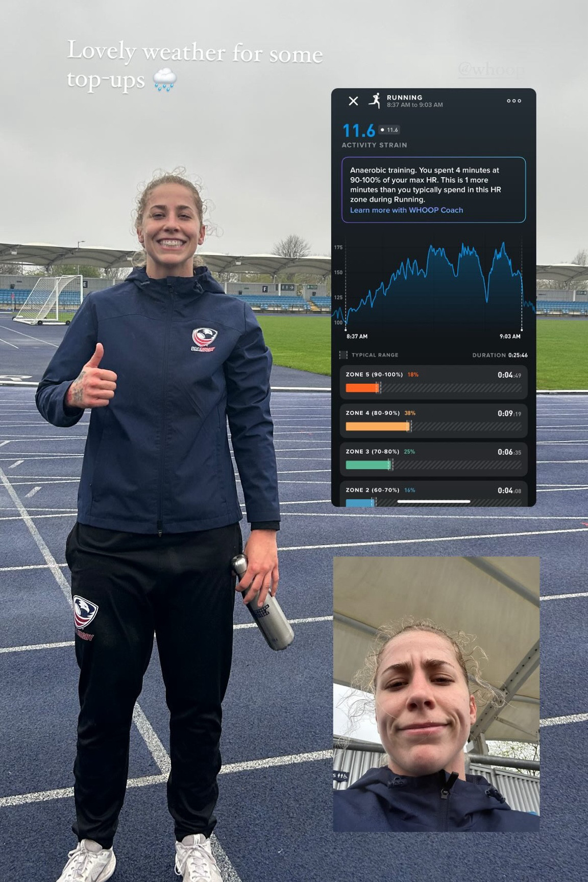 USA Rugby aerobic conditioning top ups! 3x2min on, 2 min off bronco reps 🥵 As always, track your lifestyle and fitness goals with a WHOOP wearable. Track your calories burned, sleep and recovery, daily strain, and more key metrics!

#LTKfitness #LTKActive