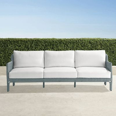 Seton Sofa with Cushions in Dark Glacier Finish | Frontgate | Frontgate