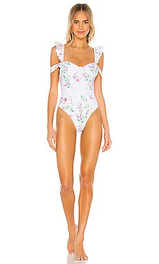 MAJORELLE Emery One Piece in White Raspberry from Revolve.com | Revolve Clothing (Global)