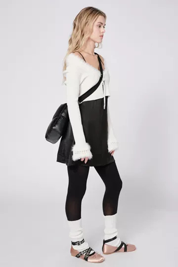 UO Rosie Faux Fur Trim Cardigan | Urban Outfitters (US and RoW)