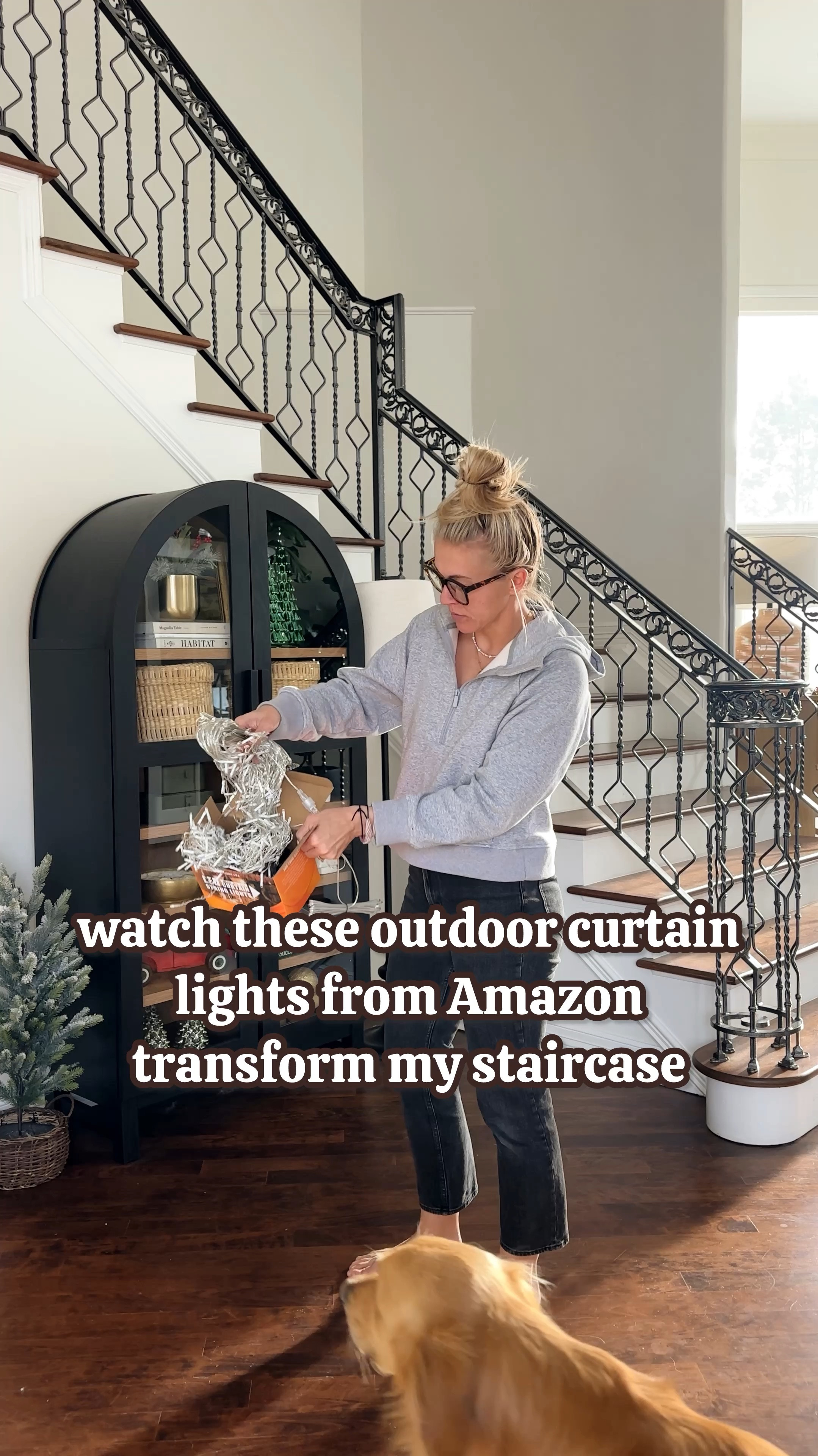 Love these outdoor curtain lights from Amazon on my staircase!! I hung them up with zip ties. 

Sarah Joy, Christmas decor, holiday decor, Amazon find, Amazon home 

#LTKSeasonal #LTKWatchNow #LTKHoliday