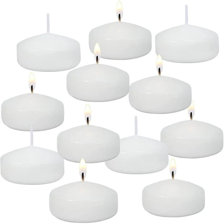 KBLLUNH 12 Pack White Unscented Floating Candles 3 inch for Centerpieces,  Wedding Party | Walmart (US)