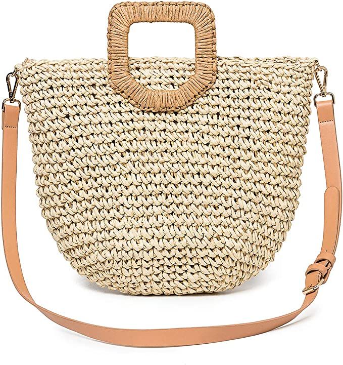 Amazon.com: Kadell Straw Shoulder Bag, Straw Clutch Women Handwoven Straw Crossbody Bag Summer Be... | Amazon (US)