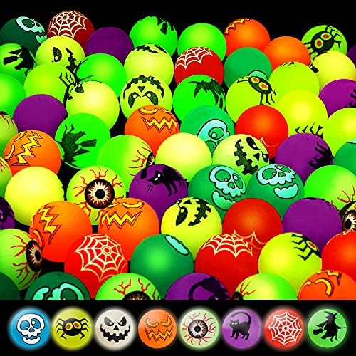 40 Glow in The Dark Bouncing Balls,8 Halloween Theme Designs, Halloween Party Favor Supplies, Tri... | Amazon (US)