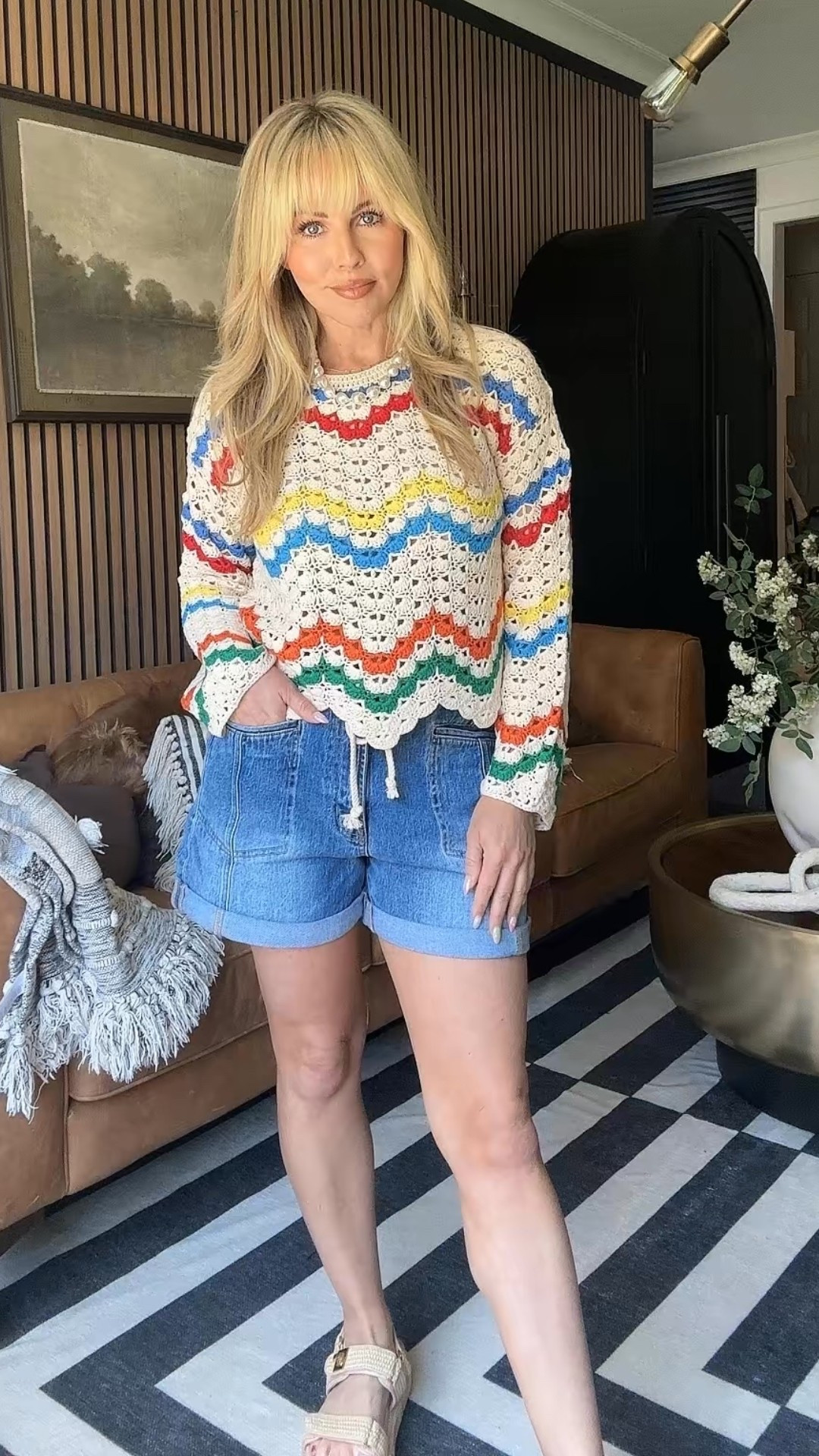 This multicolored lightweight sweater will be the perfect style for those chilly summer nights. There is just something about putting together effortless, chic, and comfortable cute summer outfit ideas that instantly boosts my mood.  Shop this look here and use the code NASHVILLEWIFESTYLE35 for 35% off your order!

#LTKootd #LTKOver40 #LTKSaleAlert