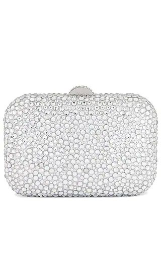 Casey Hot Fix Encrusted Clutch in Silver | Revolve Clothing (Global)