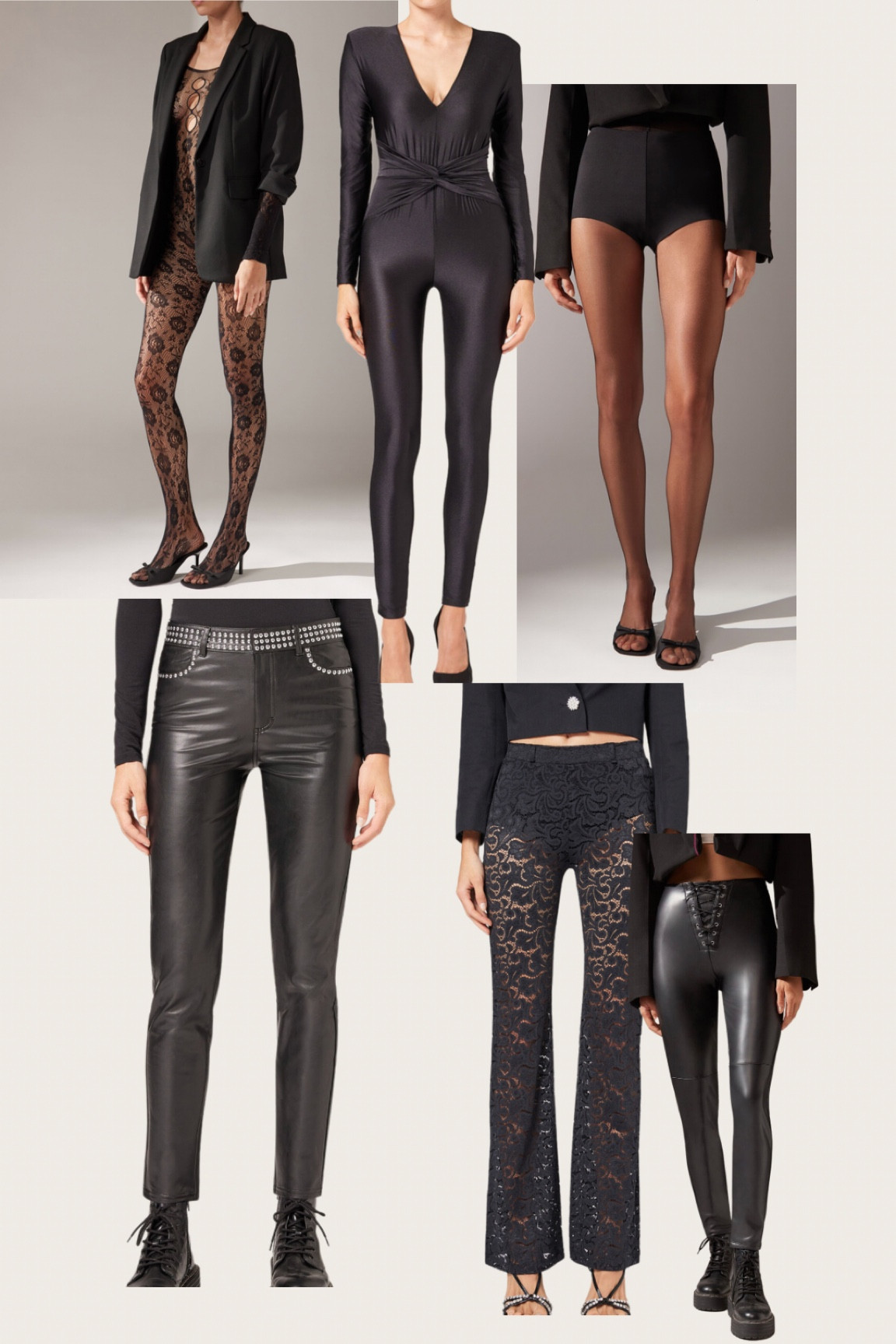 Coated-Effect Thermal Leggings with Stud Detail - Calzedonia