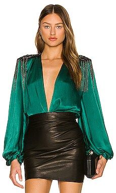 Bronx and Banco X Revolve Carmen Bodysuit in Emerald from Revolve.com | Revolve Clothing (Global)