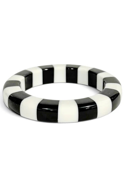 Fully Aware Black and White Cabana Bangle Bracelet | The Willow Tree