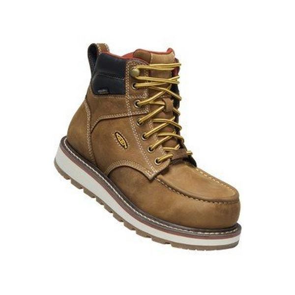 Women's KEEN Cincinnati 6in WP Carbon-Fiber Toe Work Boots Outdoor 9 Belgian/Sandshell | Scheels Sports
