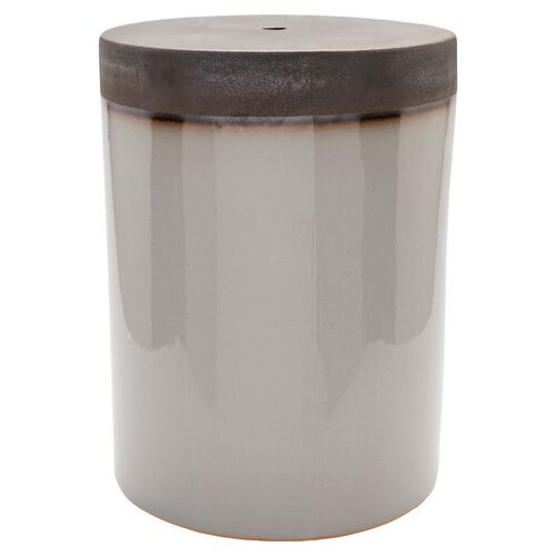 Finn Garden Stool - Gray/Brown | Perch Stool, Outdoor Stool, Patio Stool | One Kings Lane