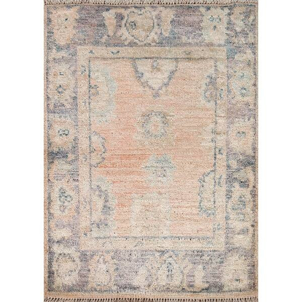 Geometric Traditional Oushak Turkish Oriental Rug Wool Hand-knotted - 2'2" x 2'10" | Bed Bath & Beyond