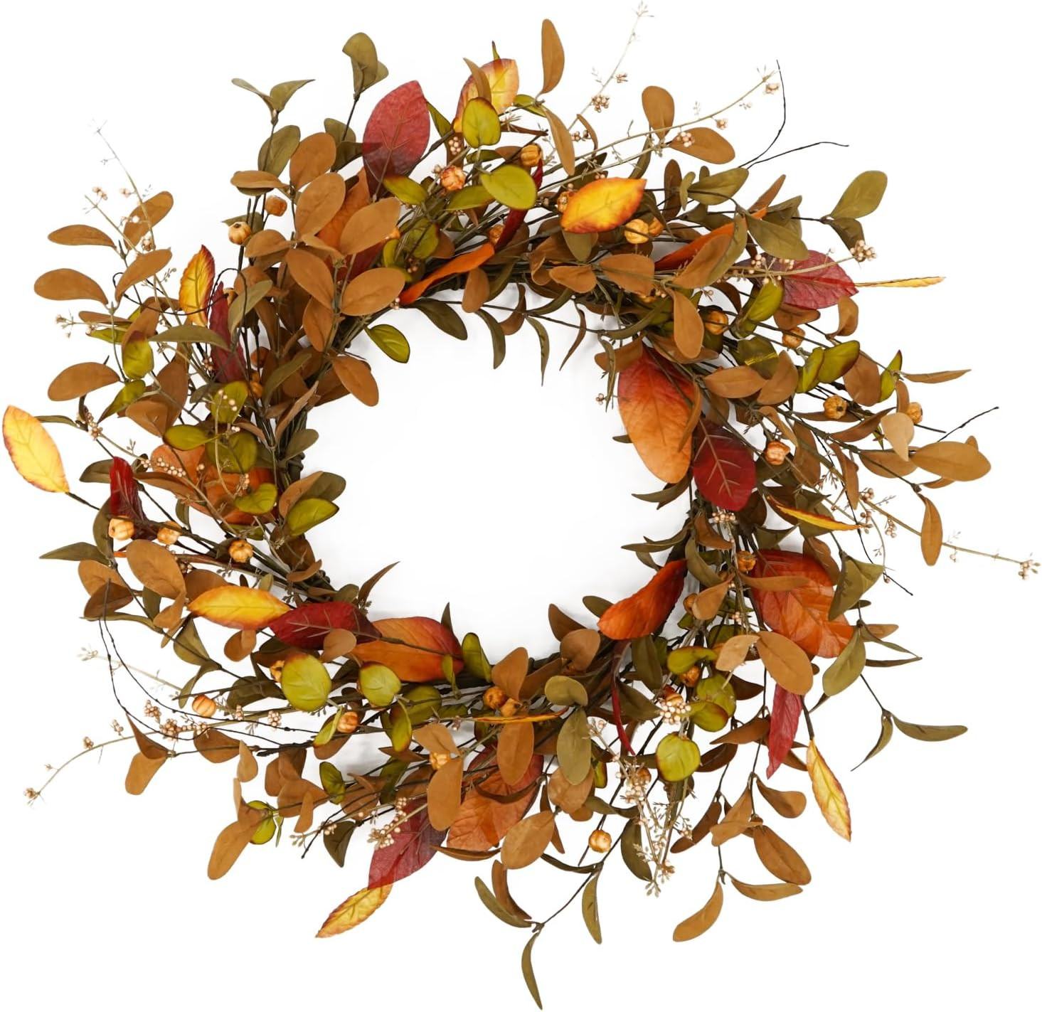 YNYLCHMX 20" Fall Wreath for Front Door, Eucalyptus, Berry and Magnolia | Amazon (US)