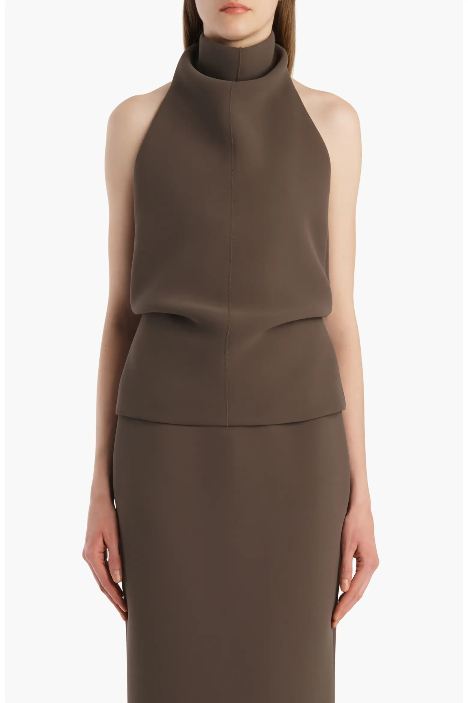 Khaite Rone Funnel Neck Double Face Crepe Halter Top (Women) | Nordstrom | Nordstrom