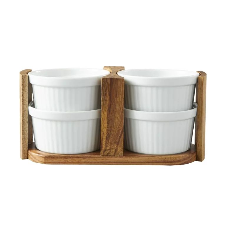 Better Homes & Gardens Acacia Wood Ramekin Caddy Set, 1.12 Pounds | Walmart (US)