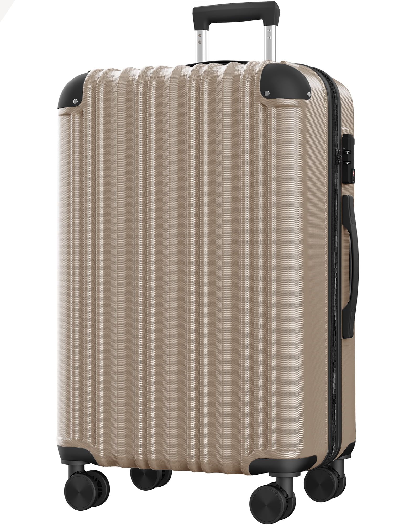 Hardside Expandable Spinner Luggage, 28" Checked Suitcase with Wheels, Champagne | Walmart (US)