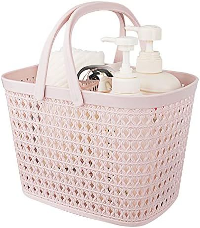 Portable Shower Caddy Basket Plastic Bath Tote with Handle Storage Organizer Bin for Bathroom, Colle | Amazon (US)