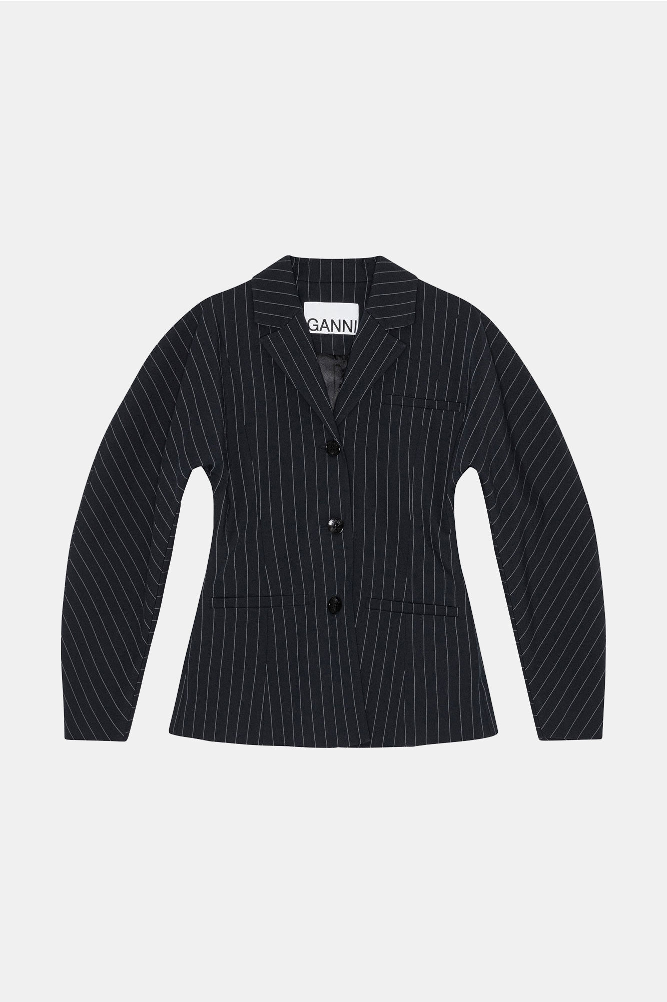 Striped Stretch Blazer | Ganni