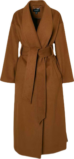Women's Brushed Wool Wrap Tailored Maxi Coat | Macy's
