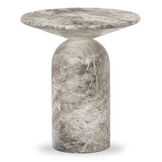 Poly and Bark Wels 17.5 in. Grey Marble End Table LR-C701-MB-GRY - The Home Depot | The Home Depot