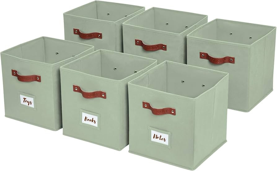 DECOMOMO Storage Bins | Cube Storage Bin with Label Holders, Fabric Storage Cubes for Organizing ... | Amazon (US)