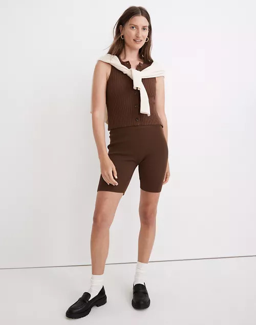 Kendale Button-Front Crop Sweater Tank | Madewell