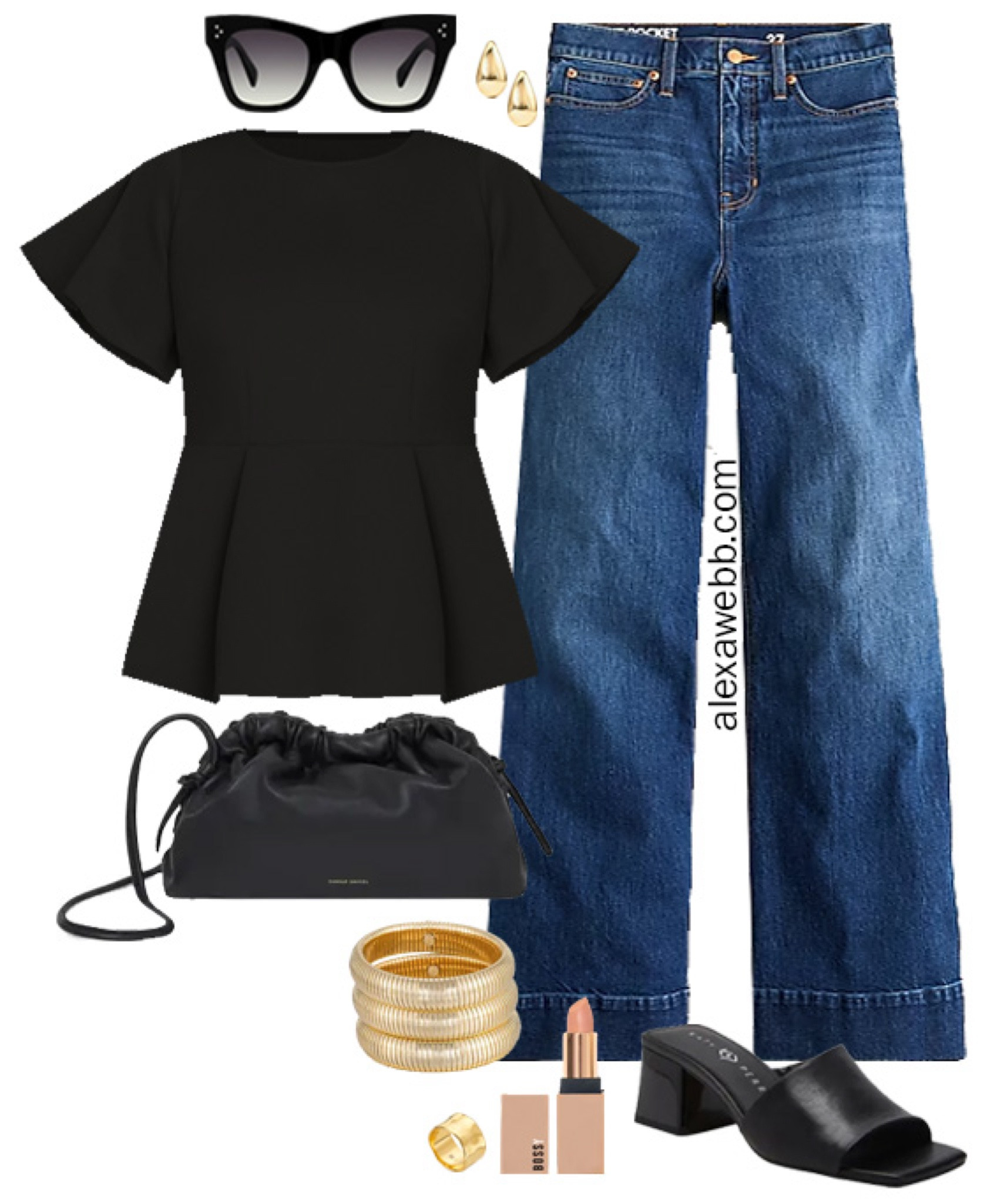 How to Wear Plus Size Wide Leg Jeans - A plus size casual outfit idea with wide leg jeans and a black peplum top. Alexa Webb

#LTKStyleTip #LTKPlusSize #LTKShoeCrush