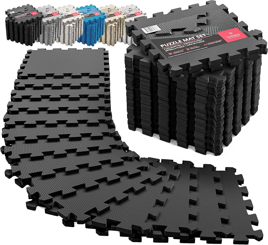 Gym Flooring Set - Interlocking EVA Soft Foam Floor Mat, 18 Pieces Puzzle Rubber Tiles Protective... | Amazon (US)