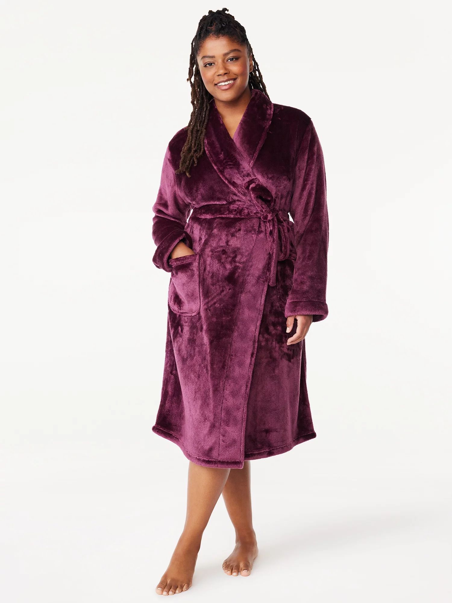 Joyspun Women's Plush Sleep Robe, Size S to 3X - Walmart.com | Walmart (US)