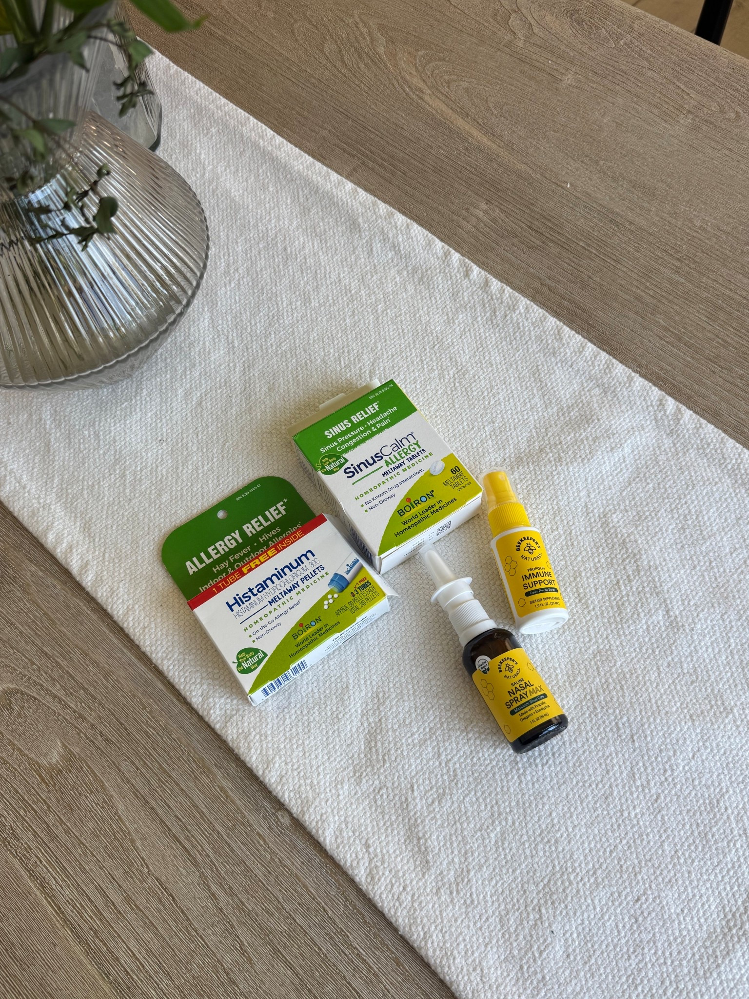 The boiron homeopathic medicine for my allergies SAVED ME! Paired with this nasal spray that’s safe for everyday use & the throat spray we try to take every day for immune support - all so good! *not a doctor not medical advice lol* just have to clarify 🤣 worked great for me though! 