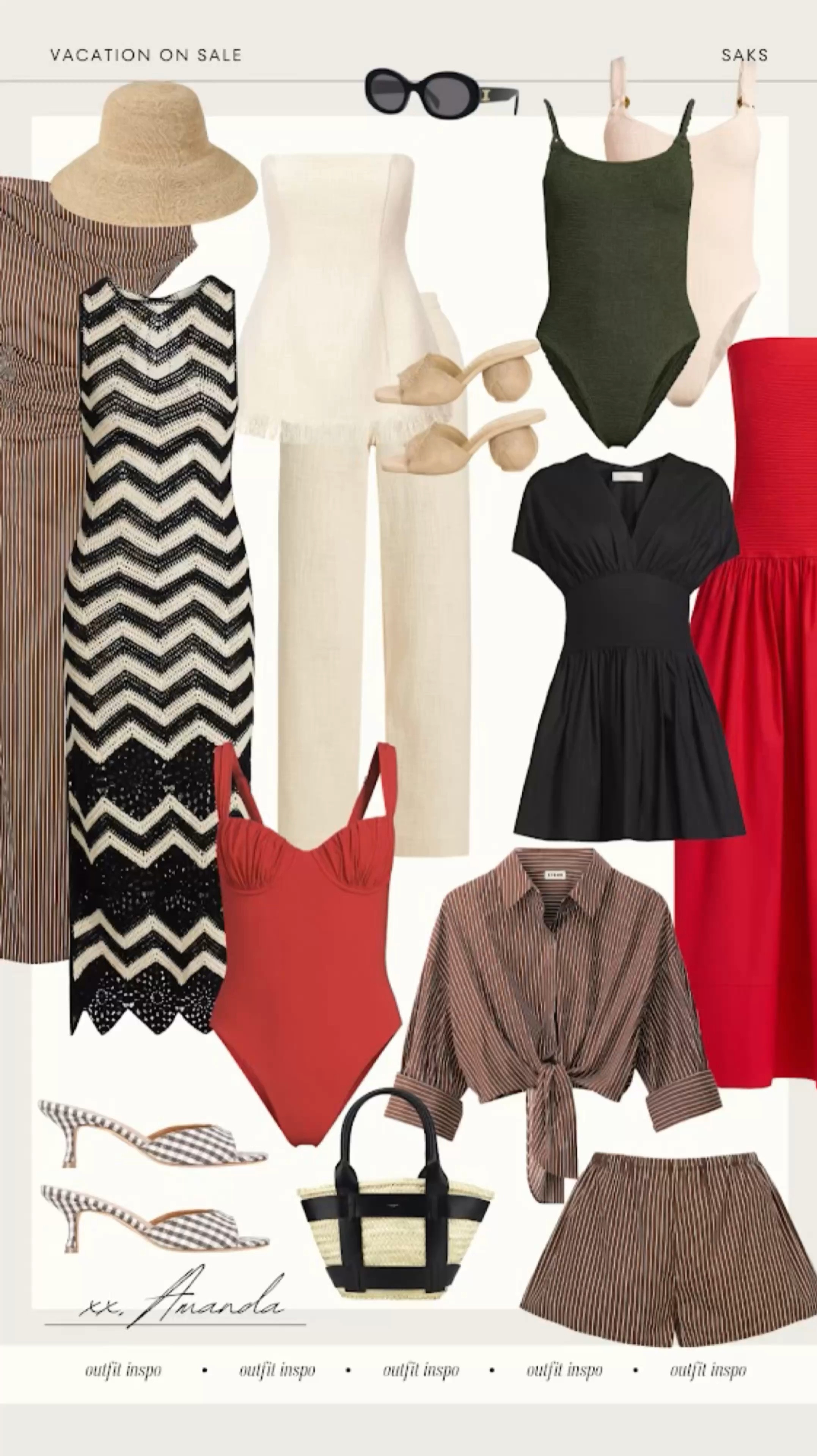 Beach vacation, Saks buy more, save more event is happening!

For a chic and stylish beach vacation outfit, I always go for a mix of effortless elegance and comfort. A breezy flowy maxi dress or a lightweight linen set makes the perfect choice for strolling along the shore or heading to a seaside café. I love pairing a trendy high-waisted bikini with a sheer beach cover-up for an easy, put-together look. Strappy sandals and a wide-brim sun hat add both style and sun protection, while a woven straw tote keeps all my essentials handy. Whether opting for boho beach vibes or a sleek resort wear aesthetic, the key is to keep it breathable, stylish, and vacation-ready.

#LTKTravel #LTKSaleAlert #LTKSwim