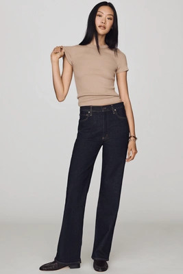 Harper Mid-Rise Relaxed Straight-Leg Jeans | Anthropologie (US)