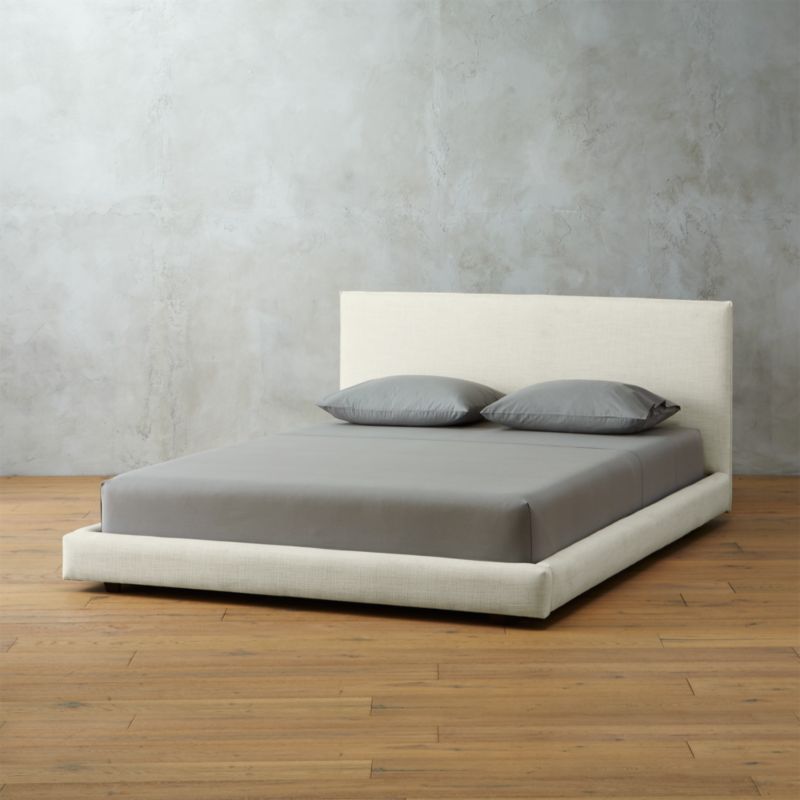 facade white upholstered bed | CB2 | CB2