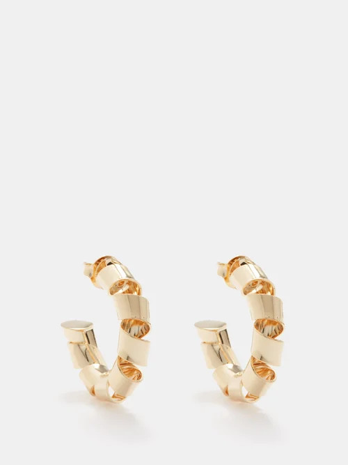 Joolz By Martha Calvo - Ribbon 14kt Gold-plated Hoop Earrings - Womens - Yellow Gold | Matches (US)