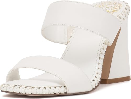 Vince Camuto Women's Kaden Stitched Block Heel Mule Sandal, Bianco, 5.5 | Amazon (US)
