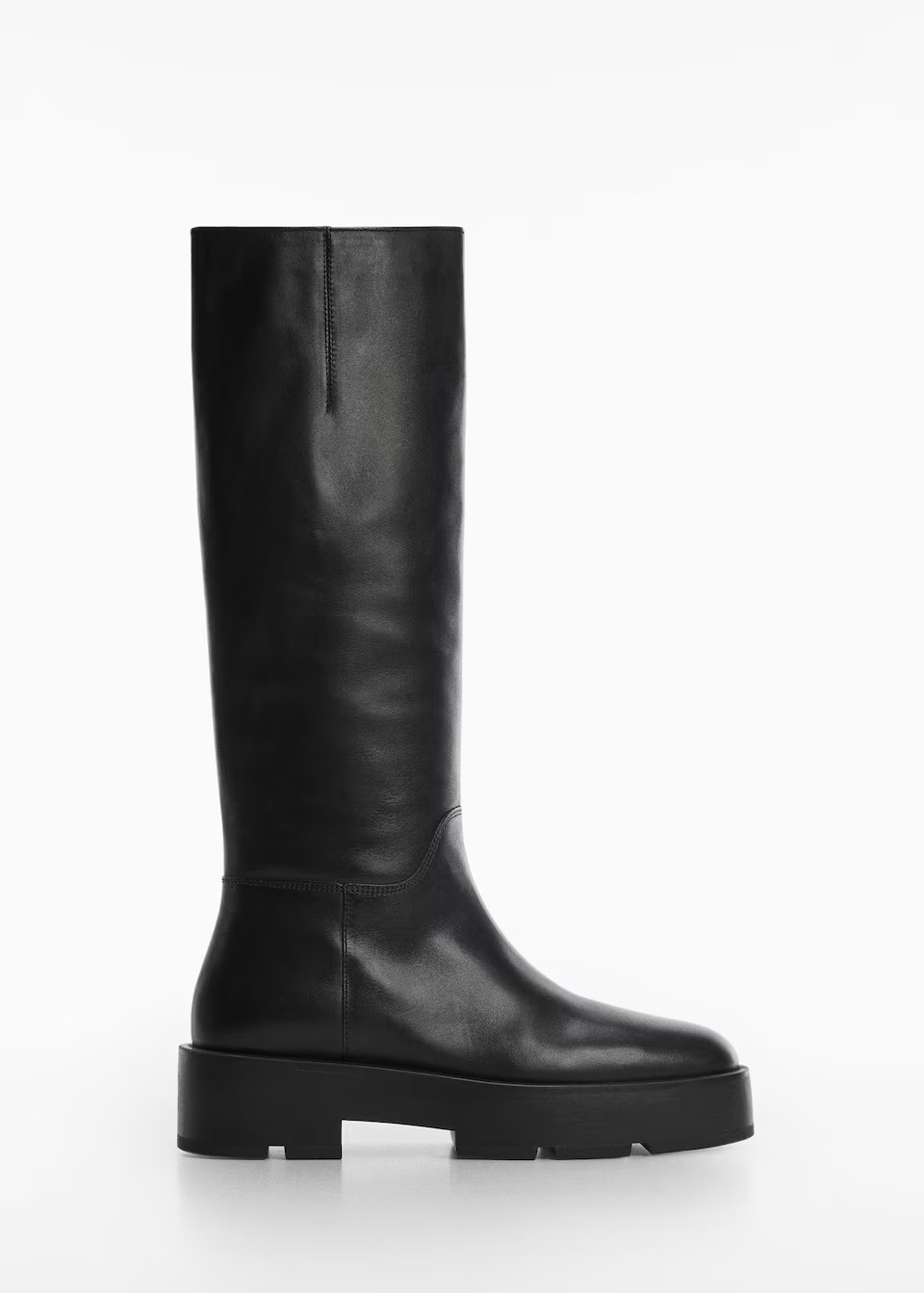 High leather platform boots -  Women | Mango USA | MANGO (US)