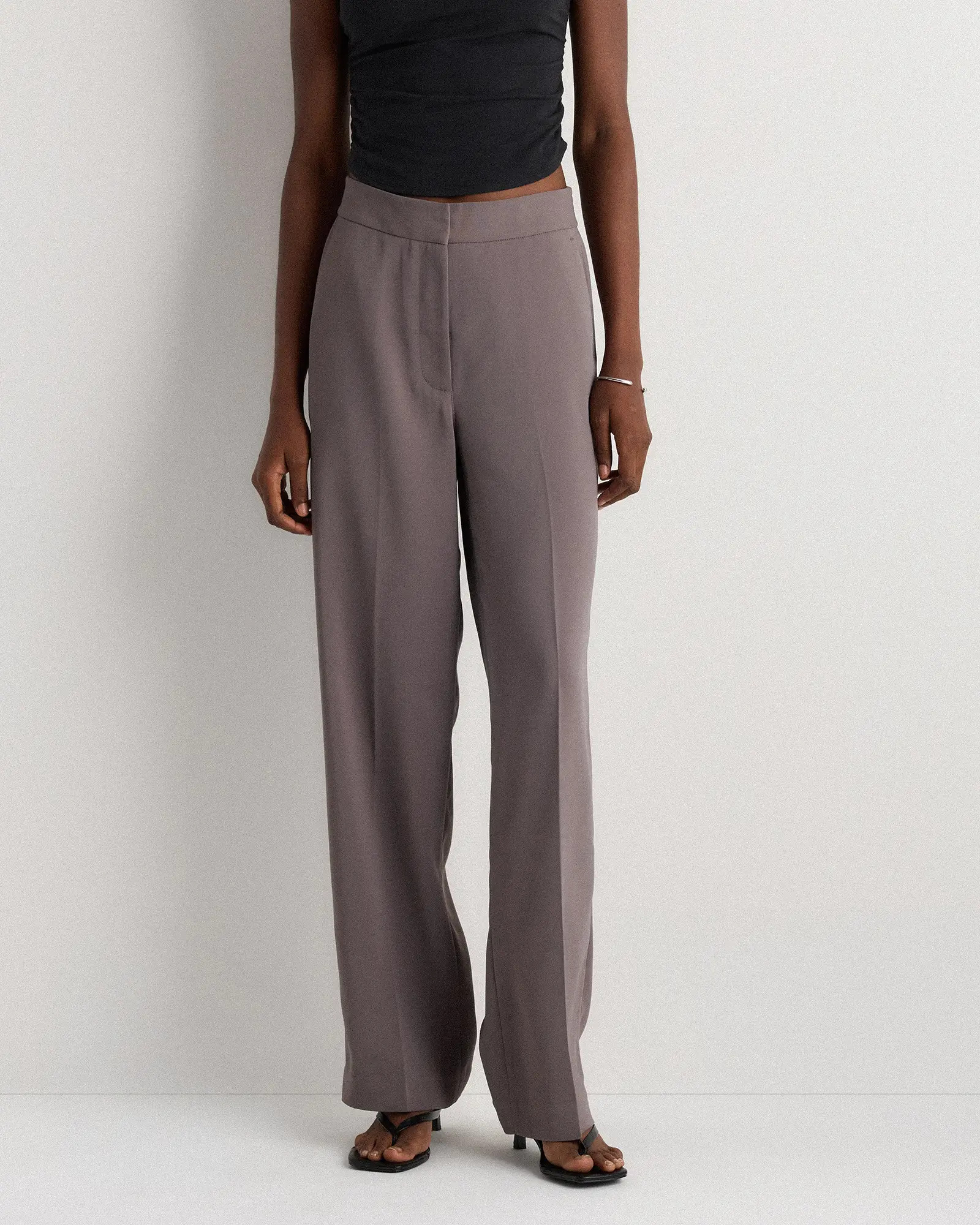 Stretch Crepe Classic Trouser Pants in Overcast Grey | Quince