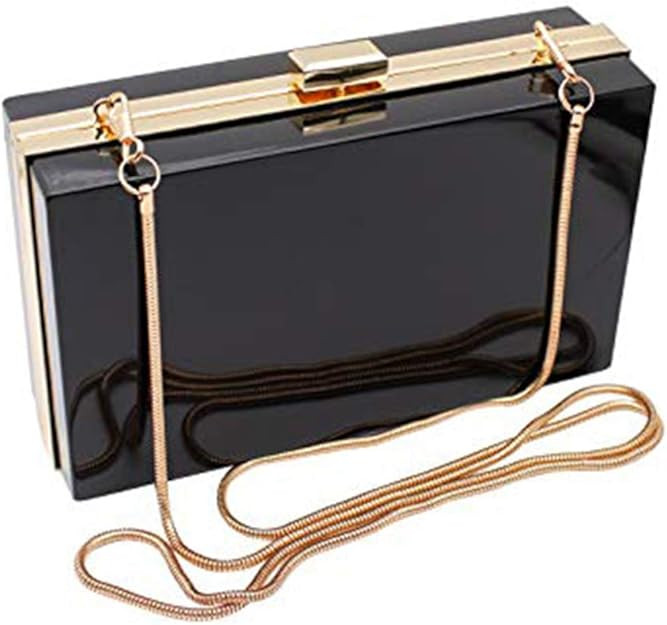 L-COOL Cute Transparent Acrylic Shoulder Bag Clear Crossbody Evening Clutch Purse Handbag With 2 ... | Amazon (US)