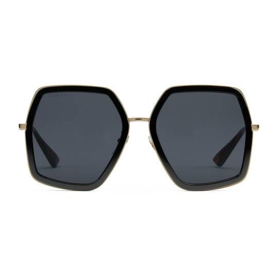 Oversize square-frame metal sunglasses | Gucci (US)