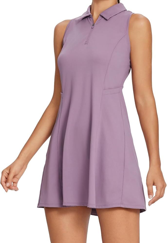BALEAF Women's Tennis Athletic Dress Golf Dresses for Women with Shorts Sleeveless 4 Pockets Acti... | Amazon (US)