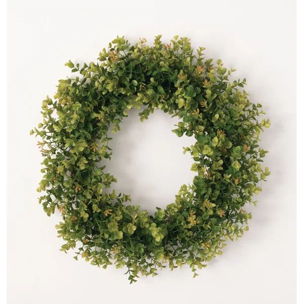 New England Boxwood Polyethylene (PE) Wreath | Wayfair North America