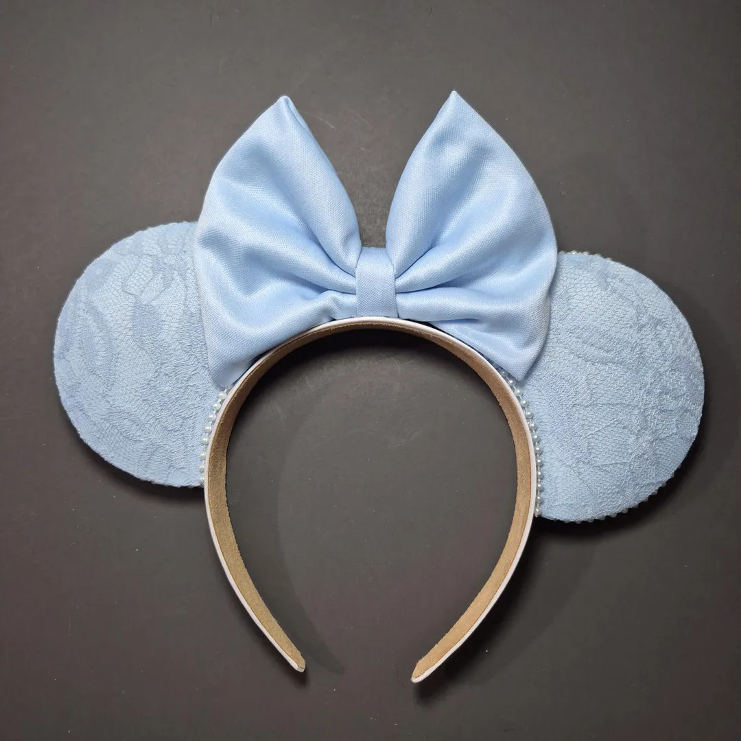 Light Blue Lace Mickey Ears, Cinderella Bound Mouse Ears, Disney Ears, Disney World Fit, Adult Mi... | Etsy (Global)