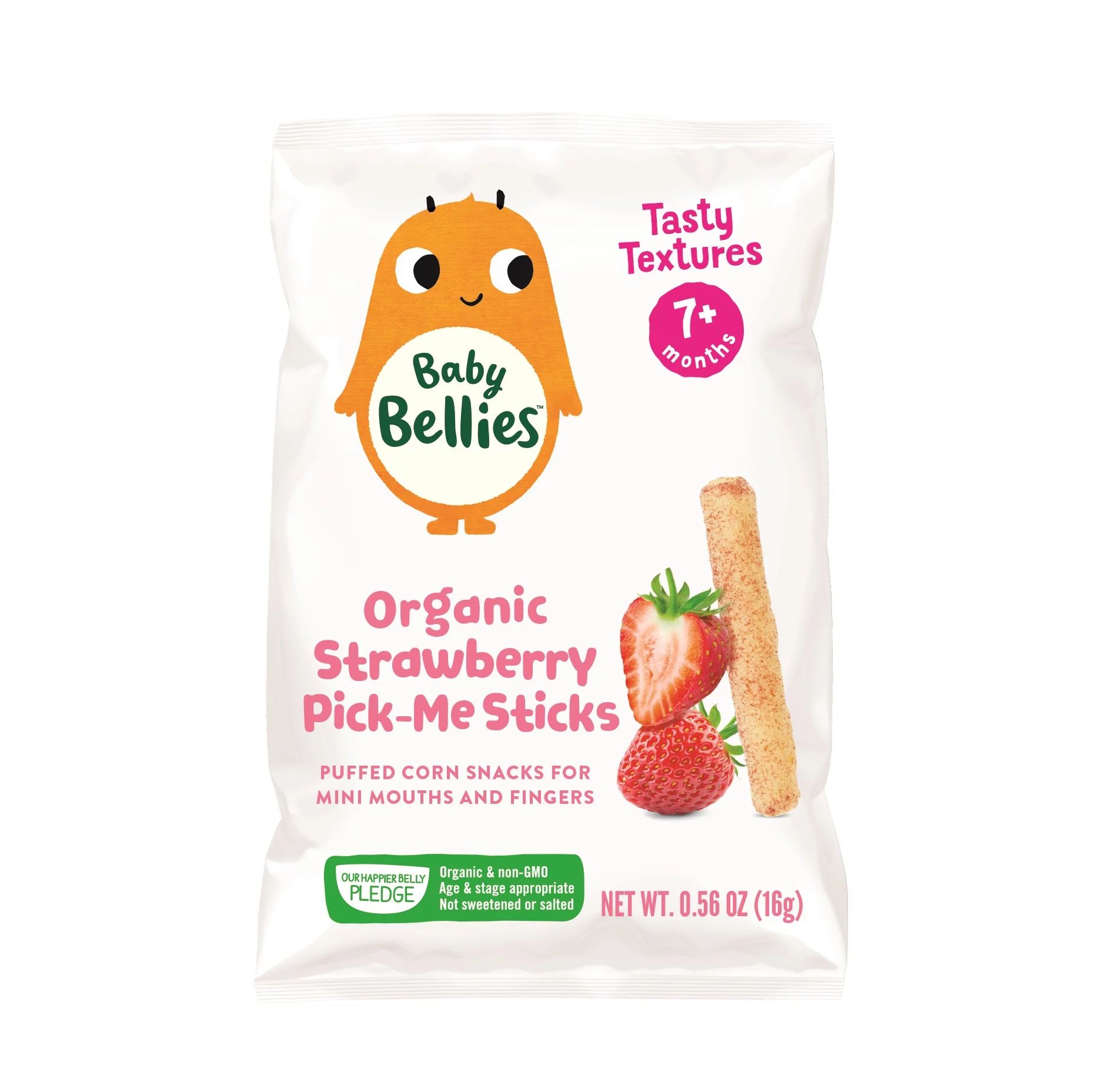 Little Bellies Organic Strawberry Pick-Me Sticks Puff Snack, Baby and Toddler Snacks, Age 7+ Mont... | Walmart (US)