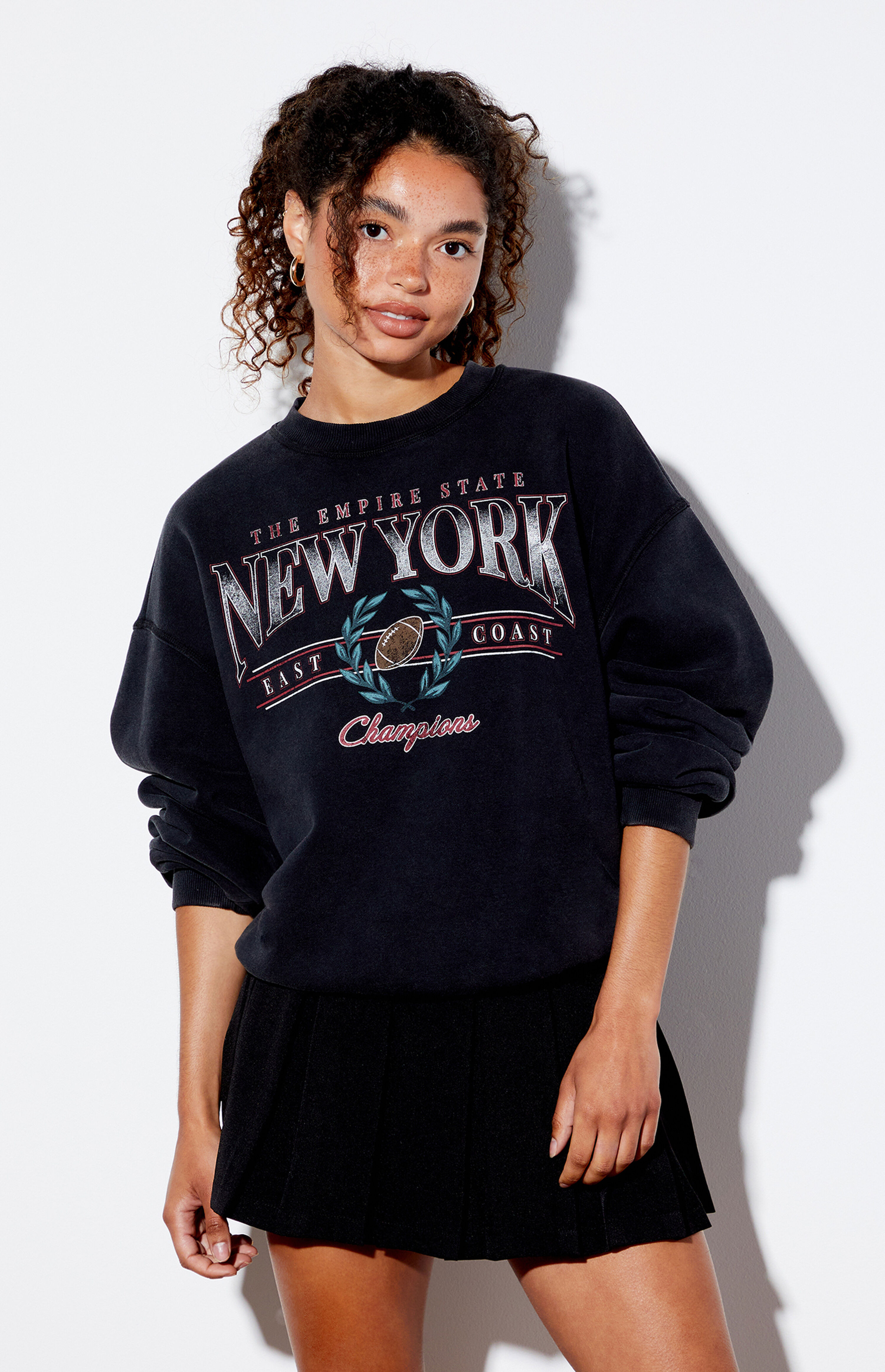 PacSun New York Football Crew Neck Sweatshirt | PacSun
