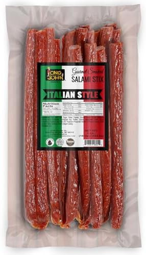 Long John Snacks Dried Salami Sticks - High Protein Smoked Meat Sticks Bulk Pack - Handcrafted Fr... | Amazon (US)