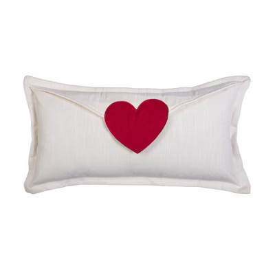 C&F Home Love Letter Heart Valentine's Day Cotton Blend Mini Accent Pillow 12" x 24" | Target